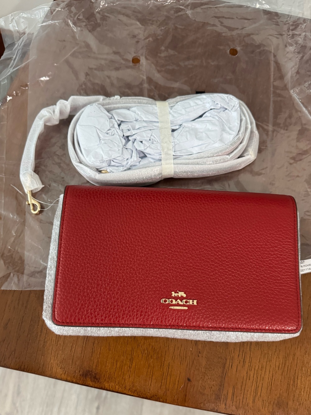 Coach LTR Red Leather Crossbody Bag